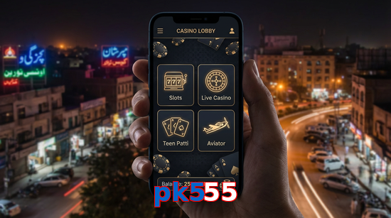 Main screen of Pk555 app page for PK players